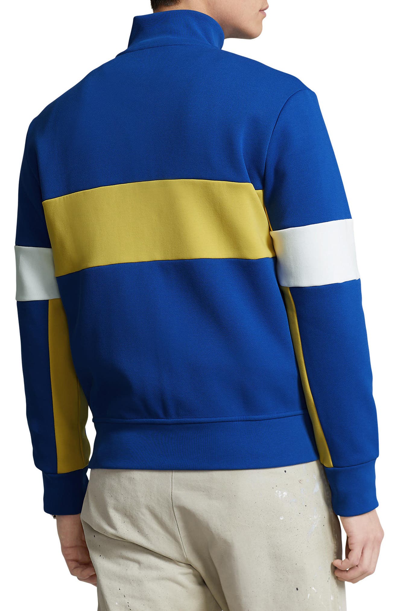 Polo Ralph Lauren Colorblock Logo Embroidered Double Knit Mesh Track ...