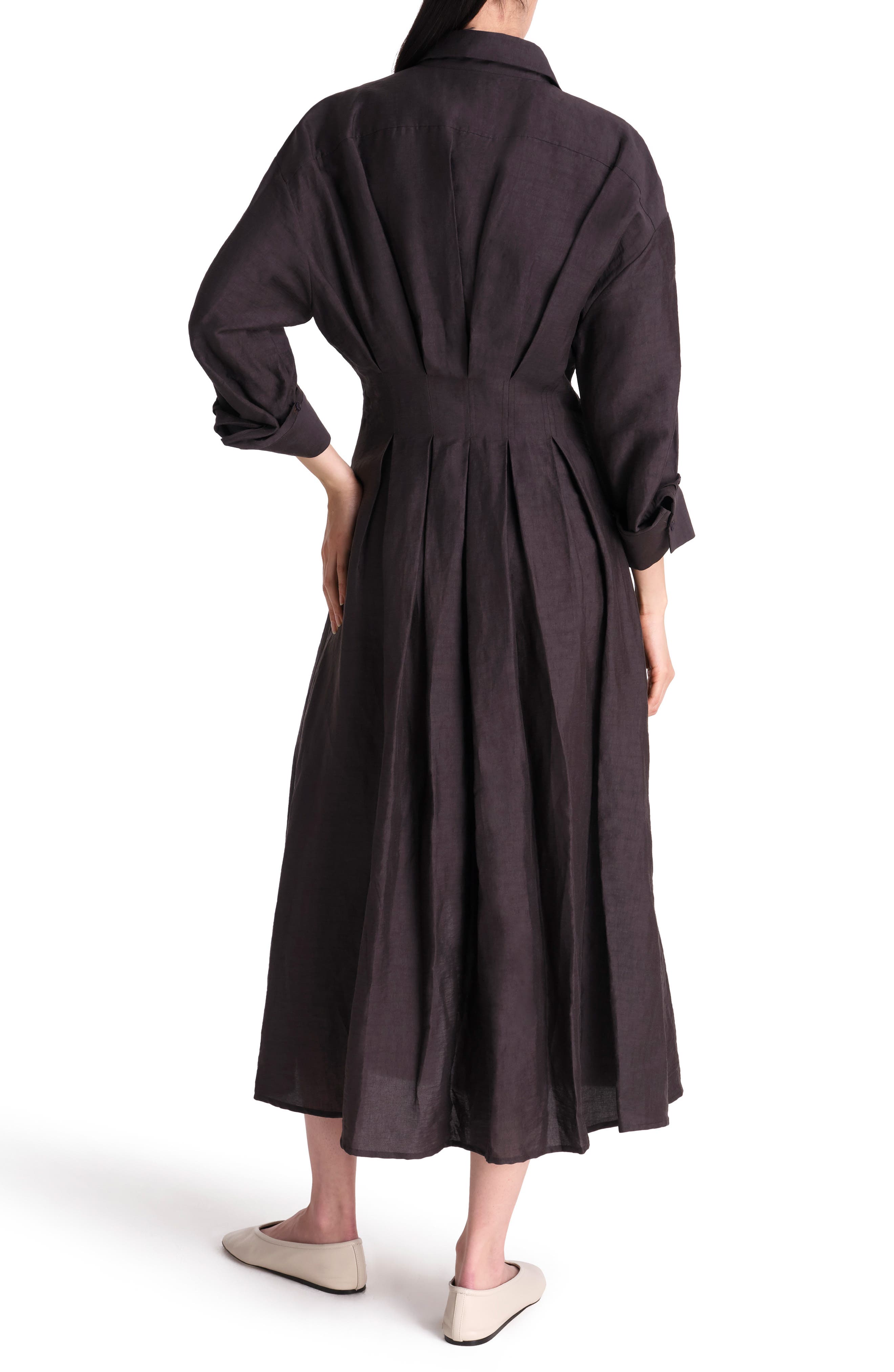 Pleated Maxi Shirtdress - image 2