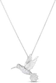 Roberto Coin Tiny Treasures Diamond Hummingbird Pendant Necklace