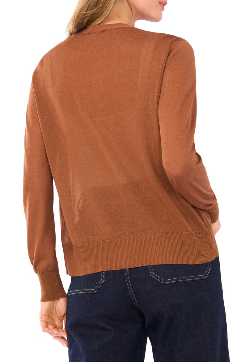 Tissue Knit Cardigan, Alternate, color, BROWN EARTH