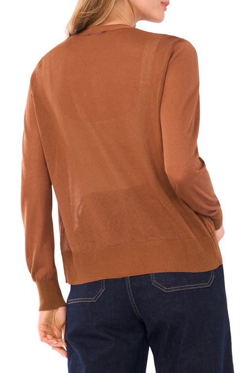 Vince Camuto Tissue Knit Cardigan In Brown