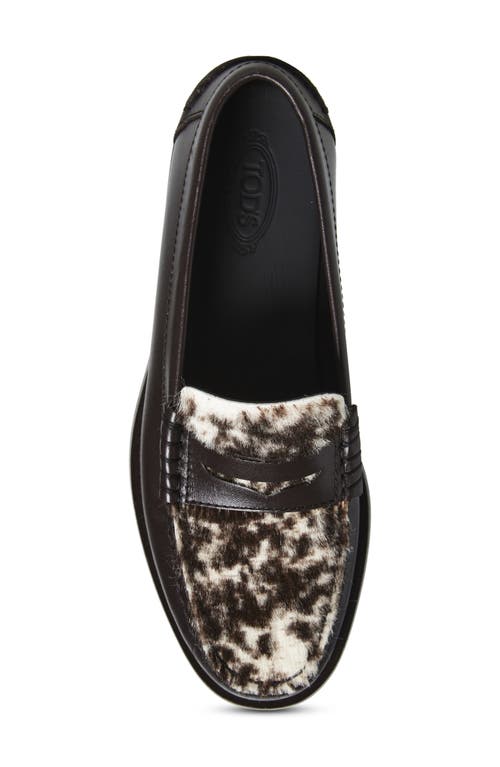 Tod's Mixed Media Loafer In Brown