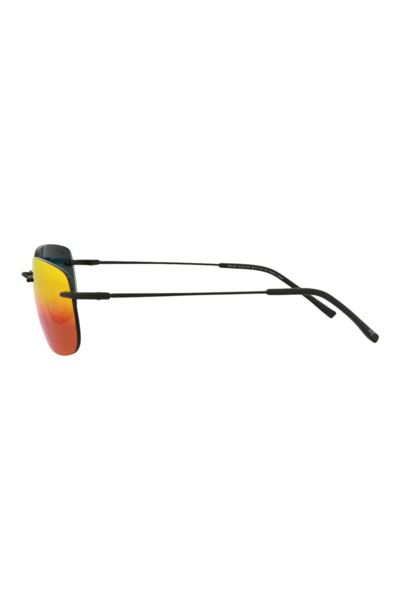 60mm Frameless Rectangle Sunglasses, Alternate, color, BLACK BLACK LAVA