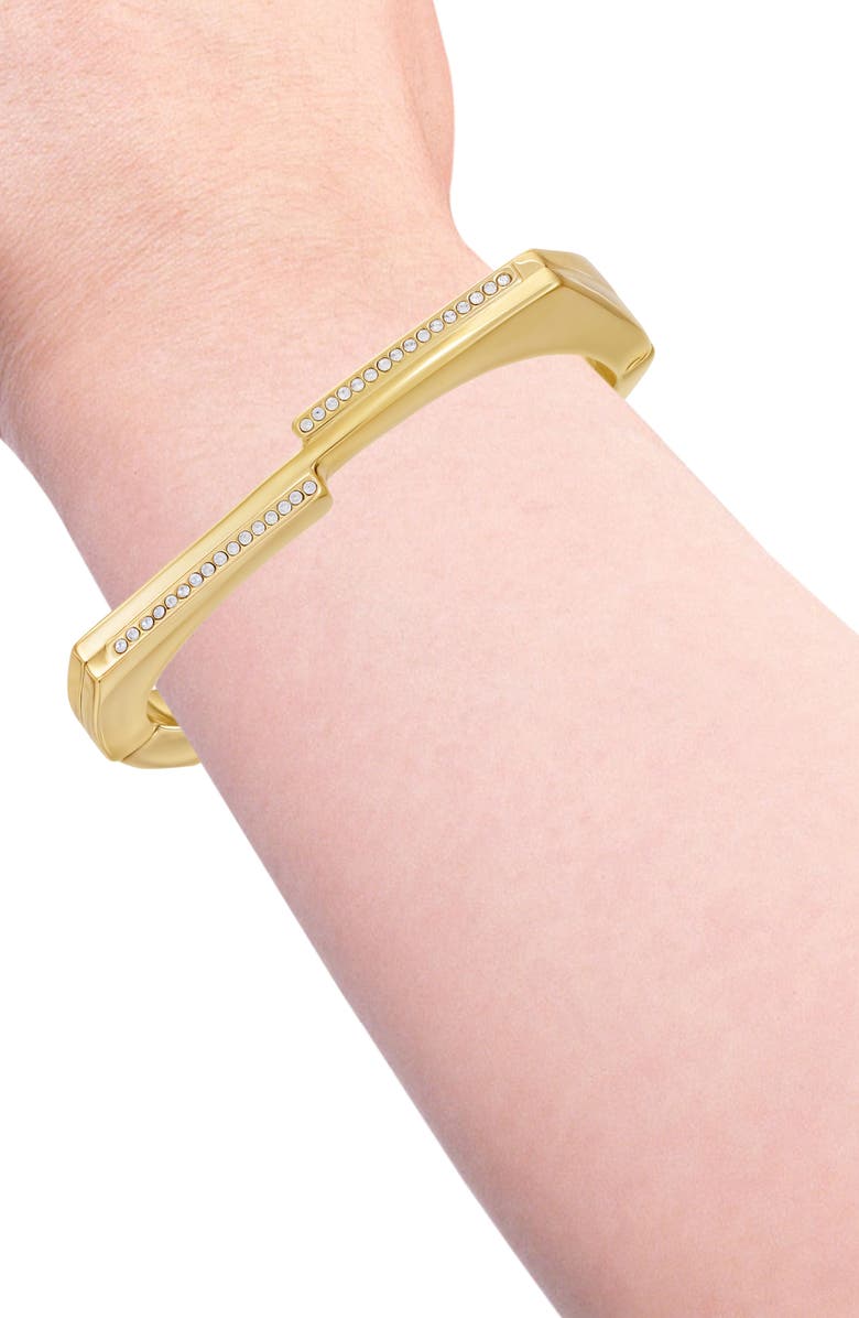 Vince Camuto Pavé Hinge Cuff Bracelet, Alternate, color, Gold