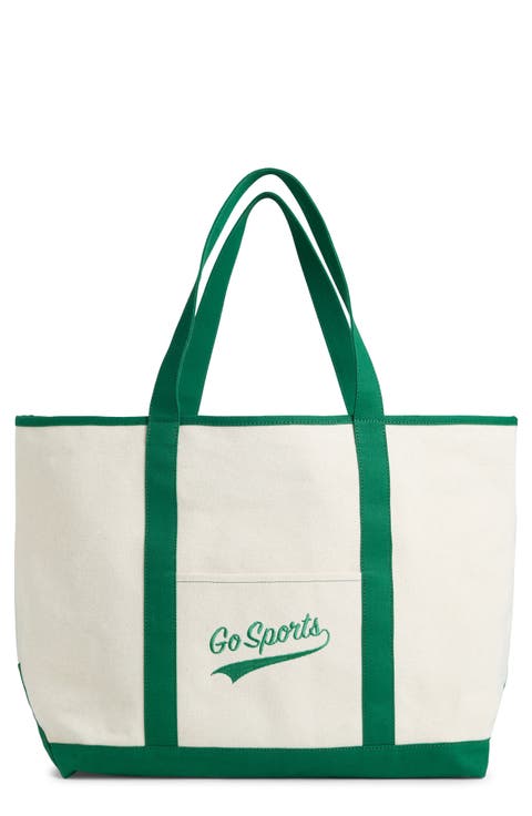 Large Go Sports Embroidered Canvas Tote