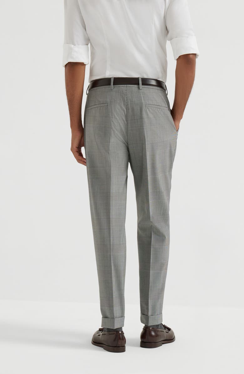 Brunello Cucinelli Prince of Wales trousers, Alternate, color, Grey