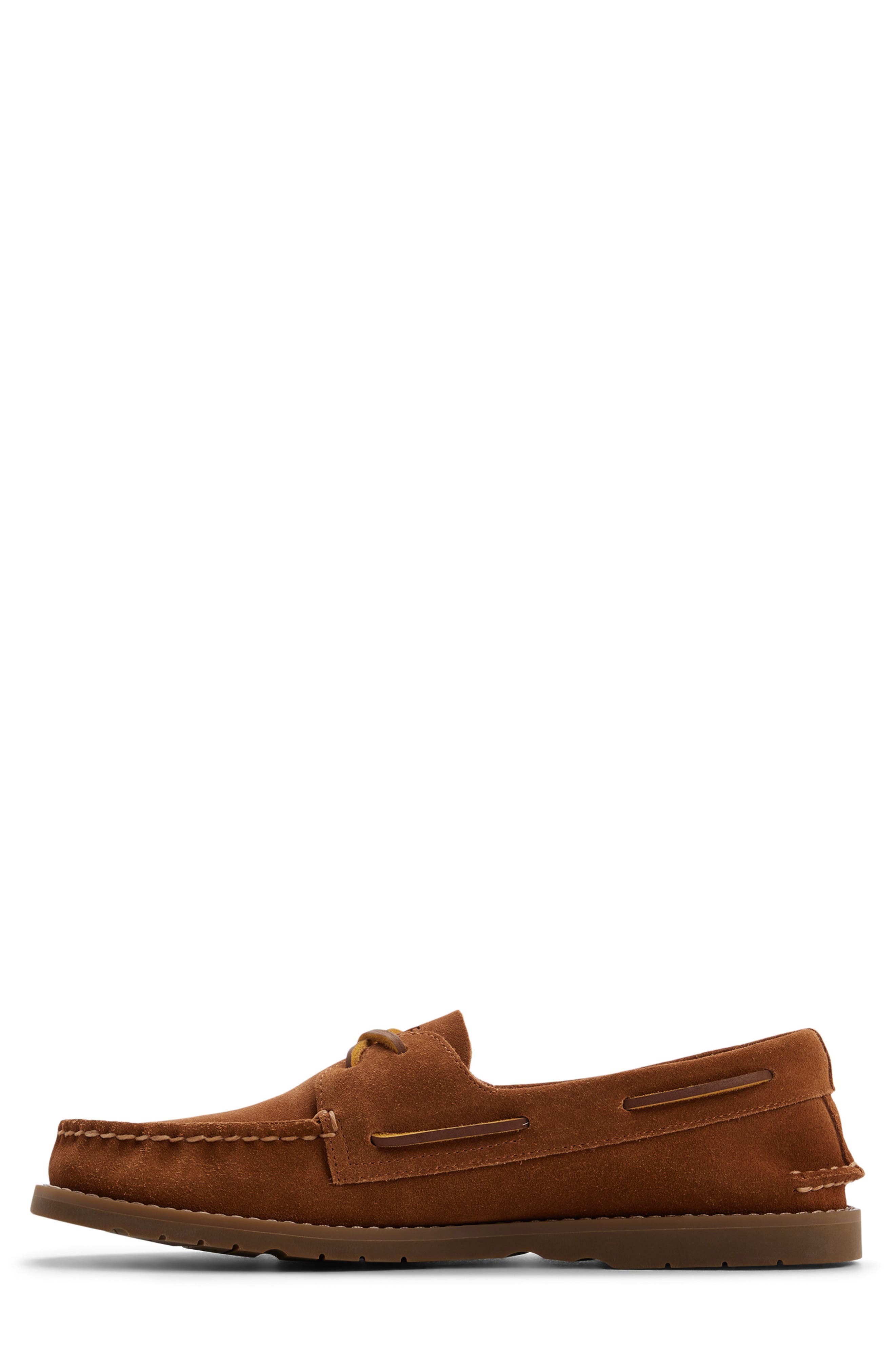 Authentic Original 2-Eye Ripple Boat Shoe, Alternate, color, DARK BROWN