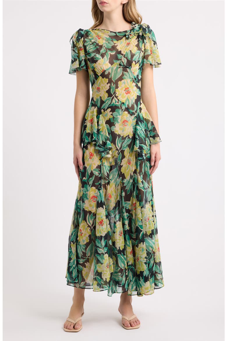 Hesperia Silk Maxi Dress, Main, color, HANBURY GARDEN