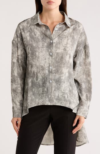 Patrizia Luca High-low Tunic Shirt In Gray