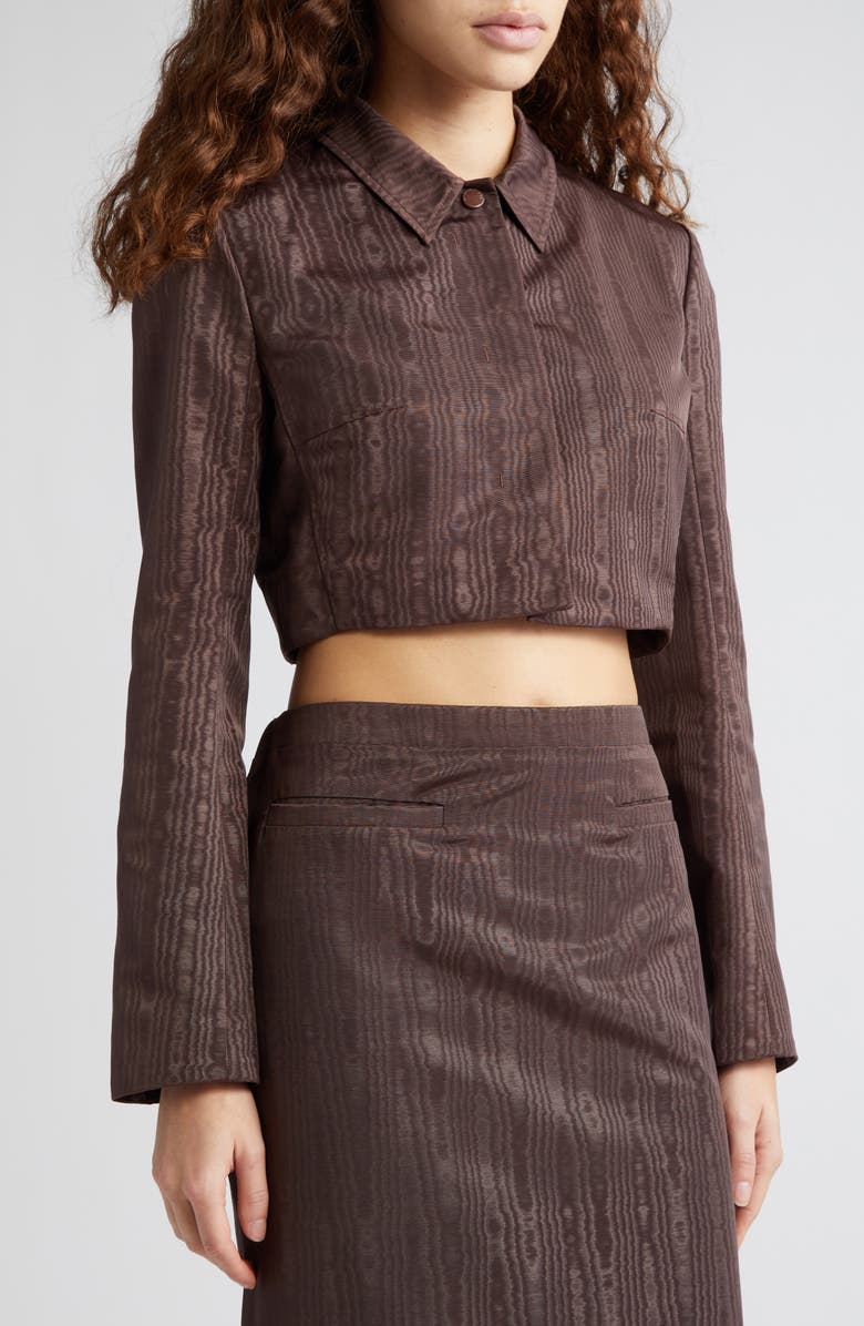 Marine Serre Crop Moiré Jacket, Alternate, color,