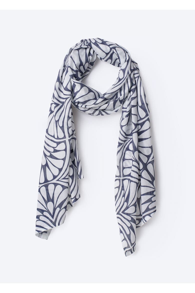 Foulard Scarf, Main, color, Blue Palms