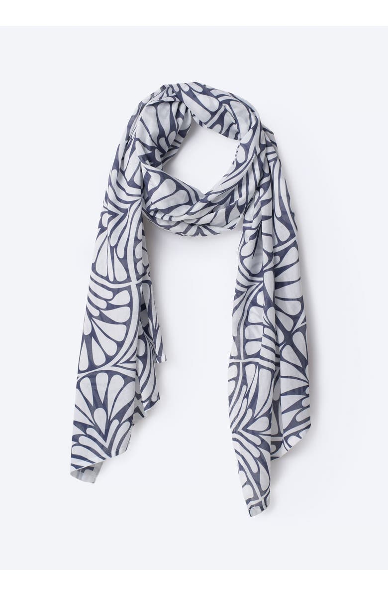 VISCATA Foulard Scarf, Alternate, color, Blue Palms