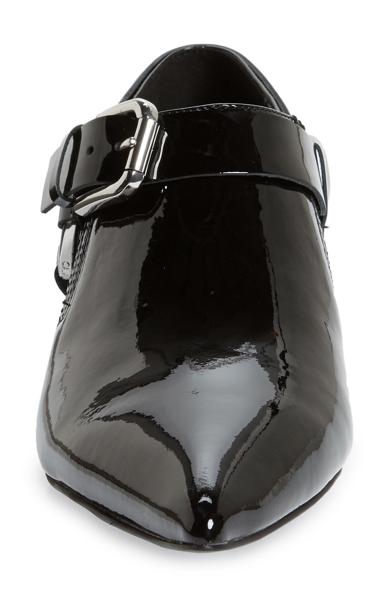 Ellen Low Buckle Bootie, Alternate, color, BLACK PATENT