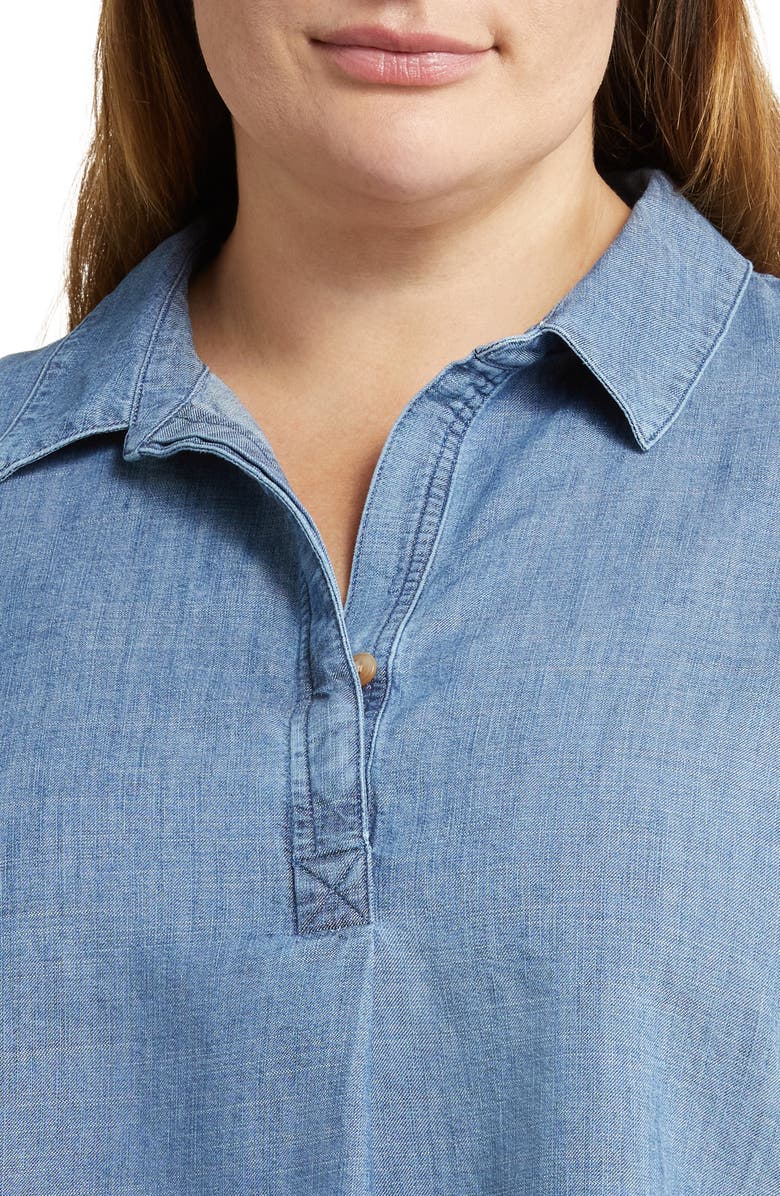 Caslon<sup>®</sup> Pleat Denim Top, Alternate, color, 