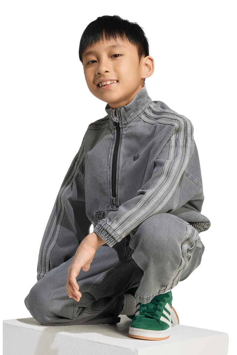 Kids' Denim Half Zip Sweatshirt & Sweatpants Set, Alternate, color, LIGHT DENIM
