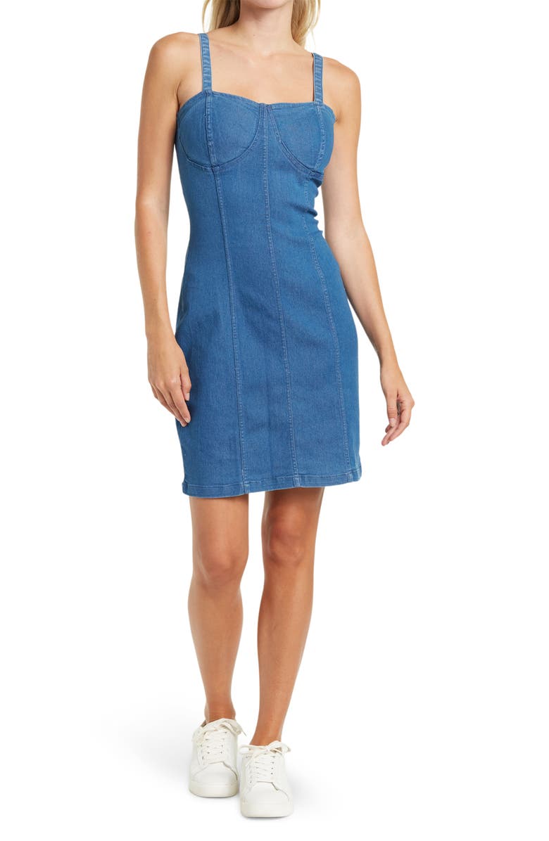 RDI Stretch Denim Bustier Dress, Main, color, 