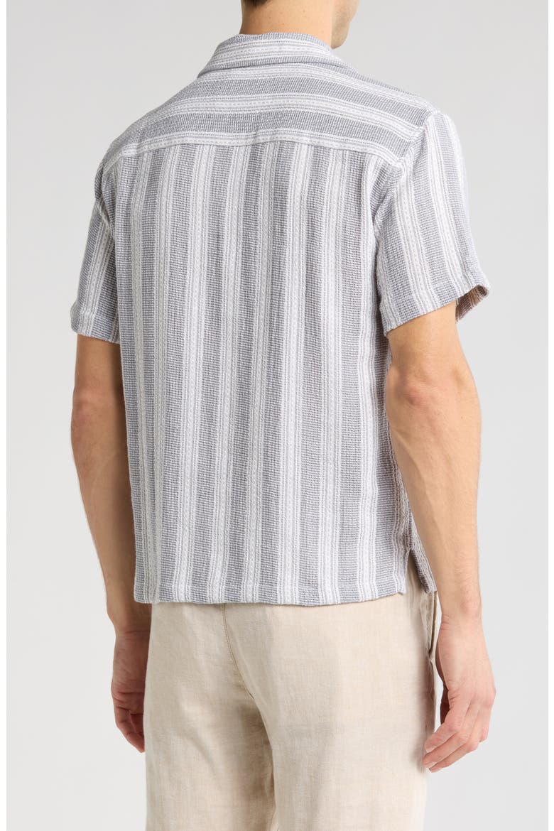 Stripe Textured Camp Shirt, Alternate, color, GRAY