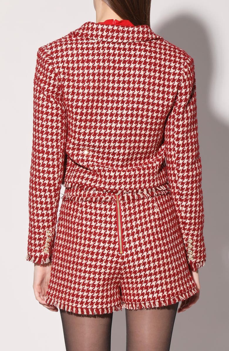 Walter Baker Lyona Houndstooth Jacket, Alternate, color, Wine Houndstooth