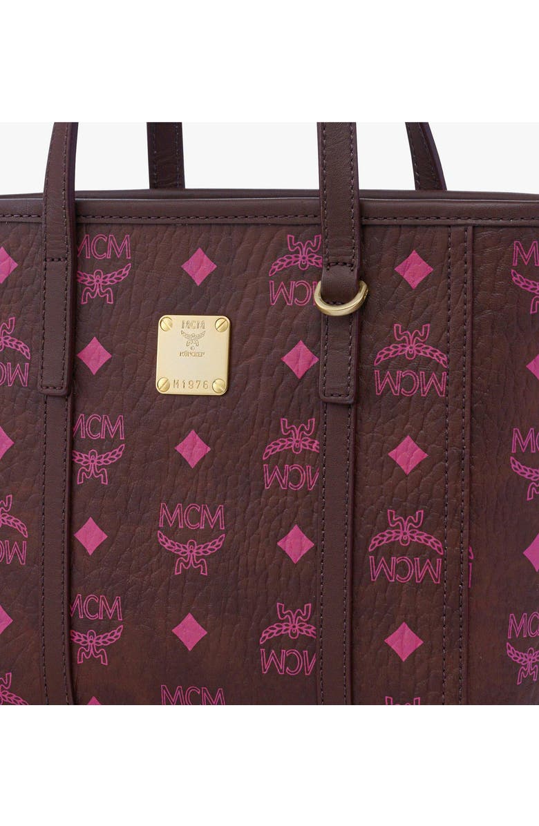 MCM Toni Top-Zip Shopper in Visetos, Alternate, color, Cinnamon