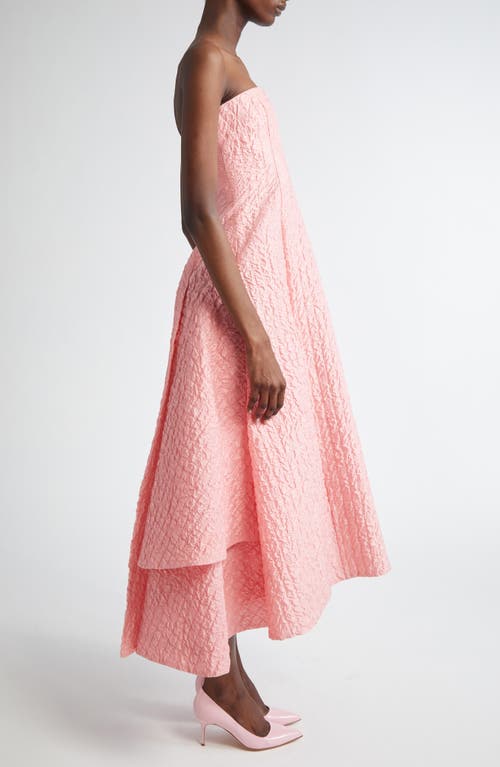 EMILIA WICKSTEAD EMILIA WICKSTEAD STRAPLESS SATIN SEERSUCKER MIDI DRESS