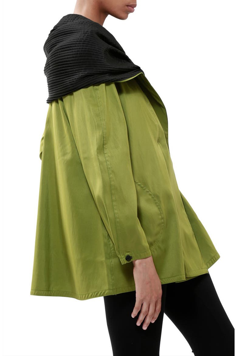 Mini Donatella Reversible Hooded Raincoat, Alternate, color, GREEN BLACK