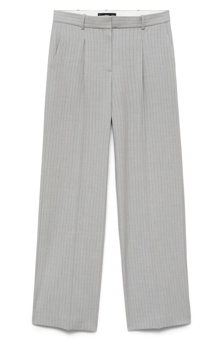 MANGO Pinstripe Suit Pants, Alternate, color, Grey