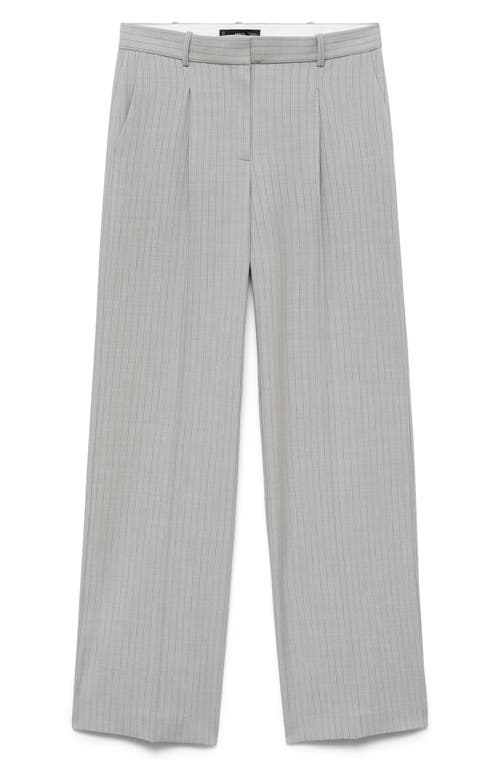 Mango Pinstripe Suit Pants In Gray