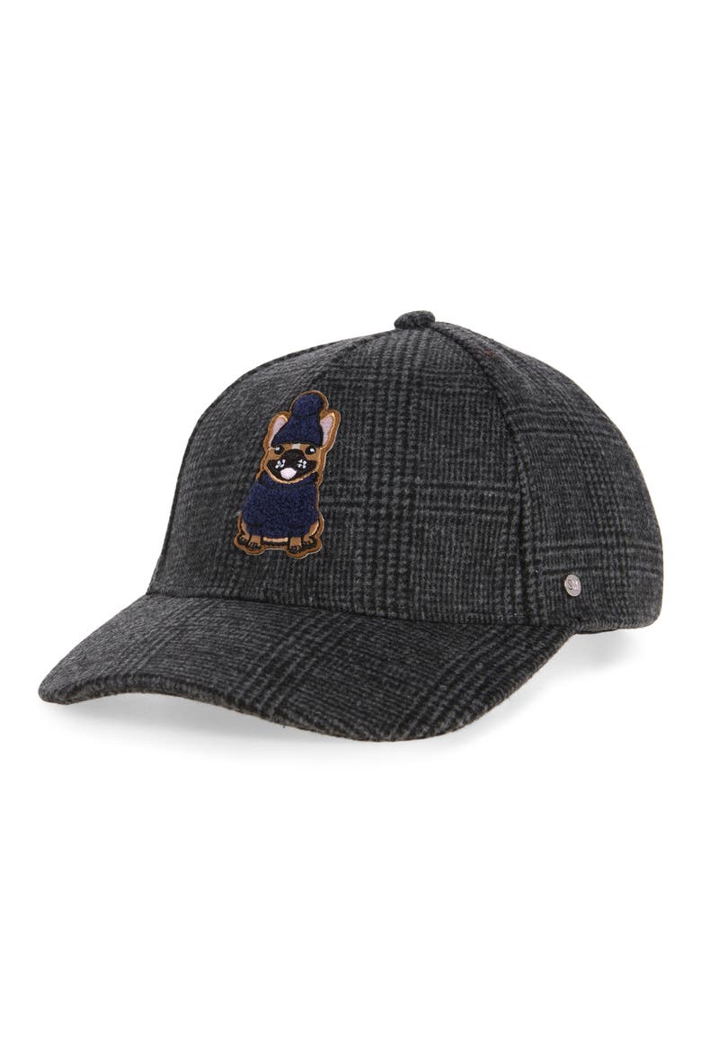 Rory Brushed Plaid Baseball Cap, Main, color, GREY