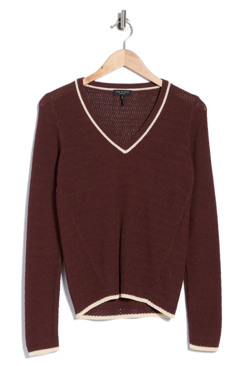 Costi V-Neck Sweater, Main, color, CHBRN
