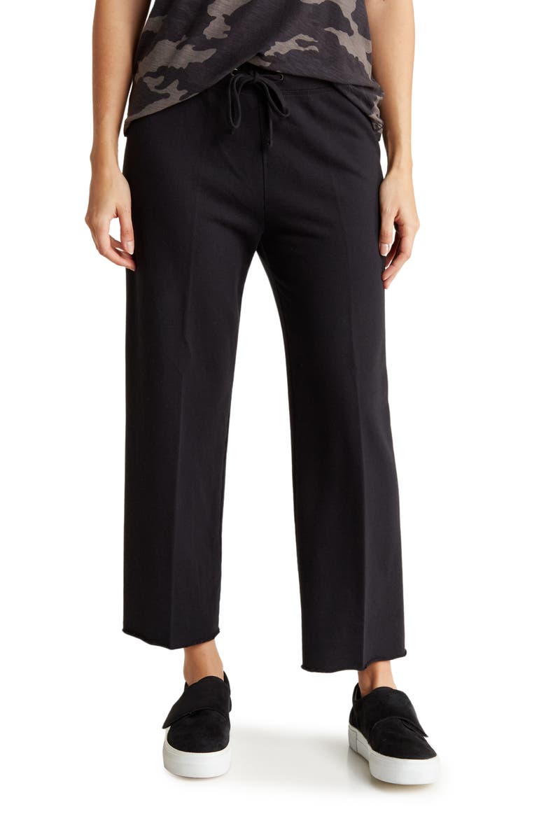 James Perse French Terry Raw Edge Sweatpants, Main, color, Black