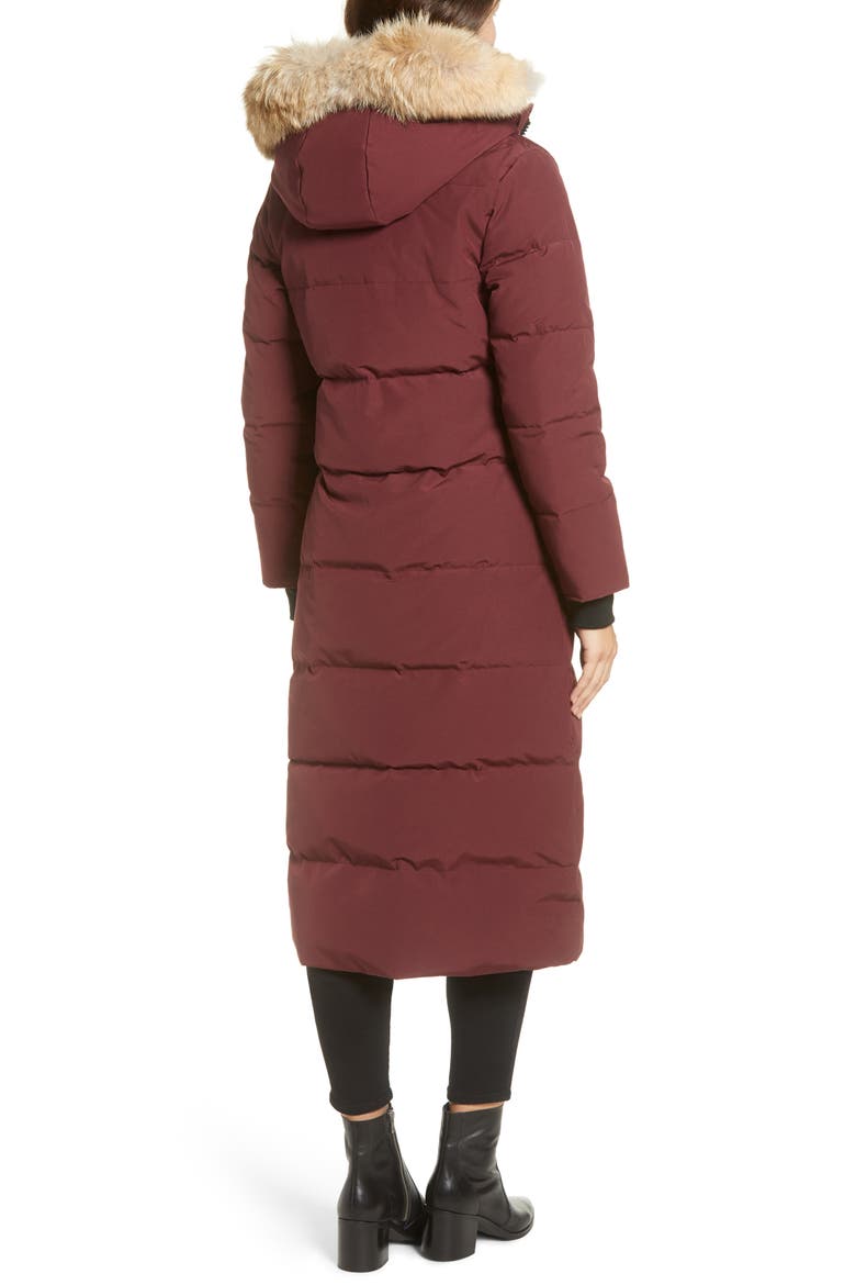 Mystique Fusion Fit Down Parka with Genuine Coyote Fur, Alternate, color, ELDERBERRY