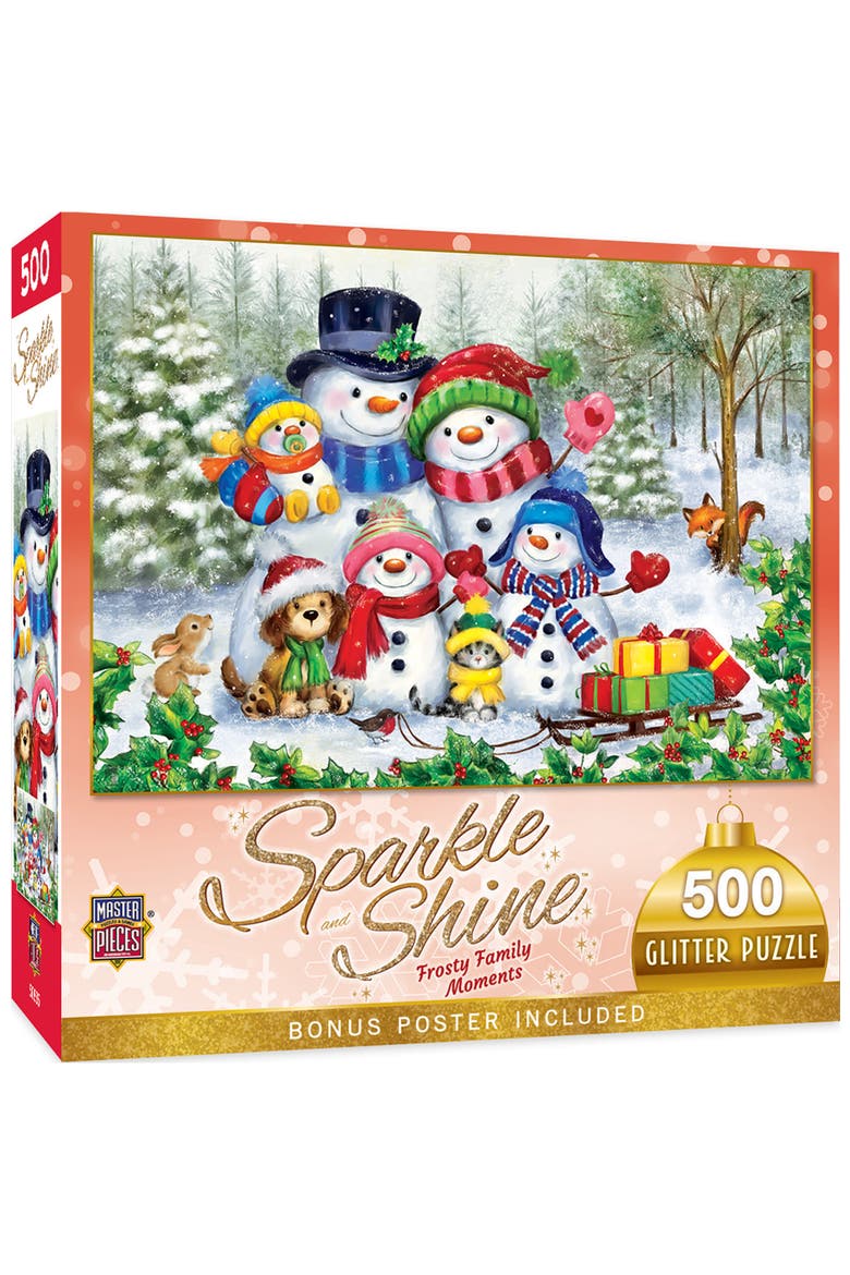 Frosty Moments 500 Piece Glitter Puzzle, Main, color, Multicolor