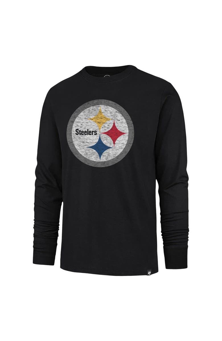 '47 Men's '47 Black Pittsburgh Steelers Premier Franklin Long Sleeve T-Shirt, Alternate, color, Black
