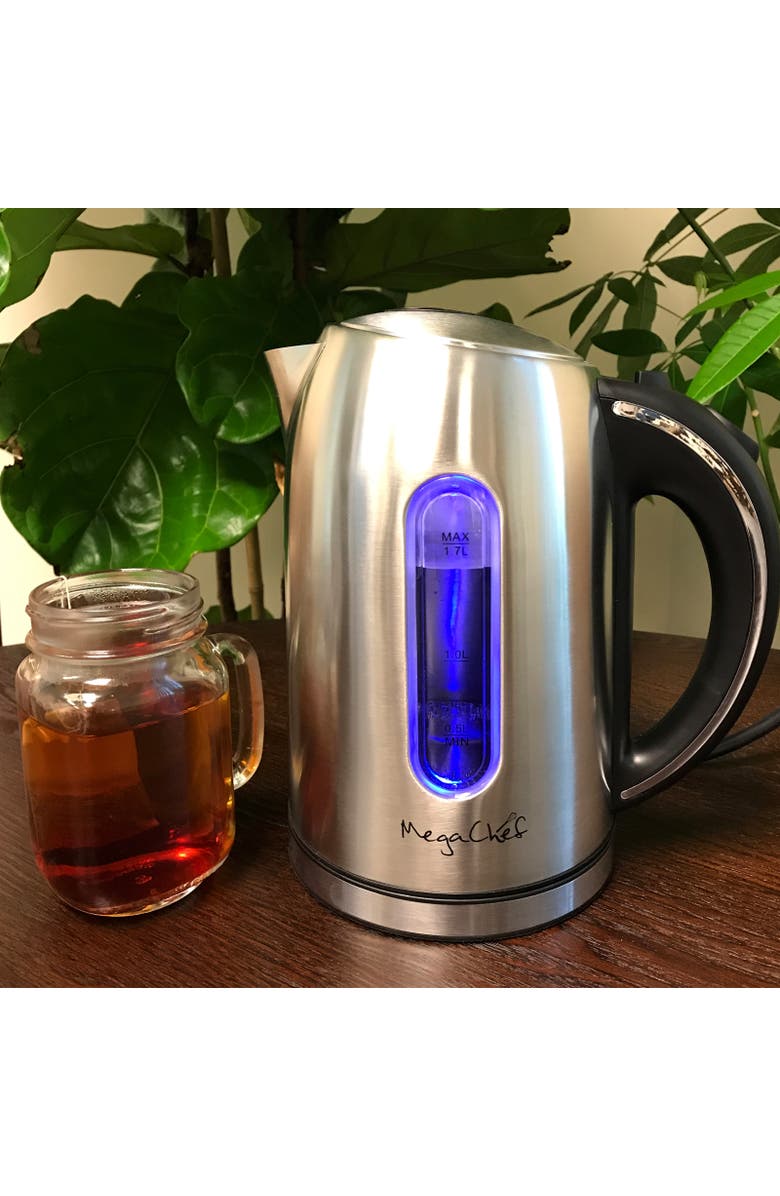 Megachef 1.7Lt. Stainless Steel Electric Tea Kettle, Alternate, color, Grey