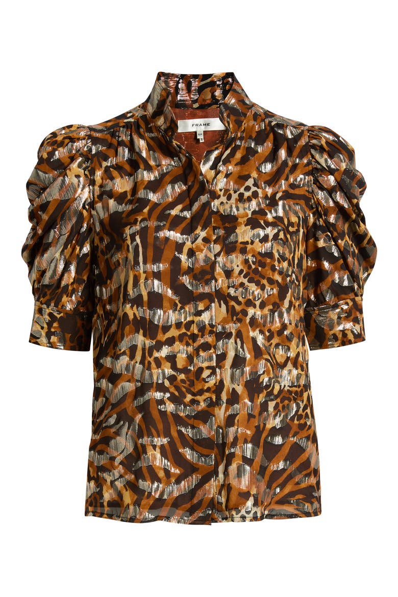 Gillian Silk Blend Top, Alternate, color, ABSTRACT LEOPARD