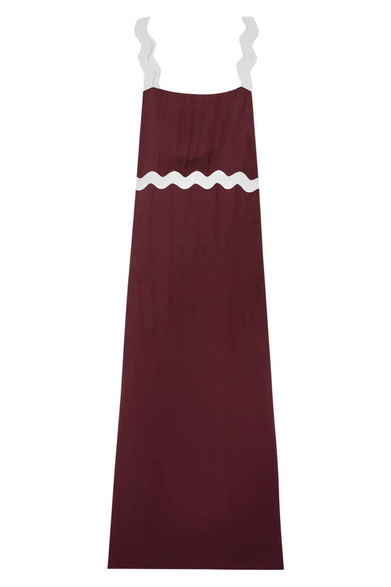 Asher Rickrack Maxi Dress, Alternate, color, BURGUNDY