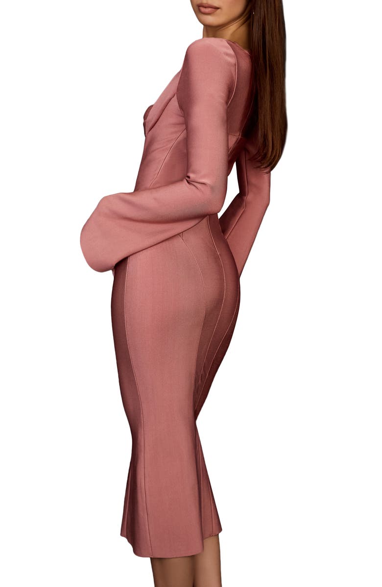 HOUSE OF CB Long Sleeve Body-Con Midi Dress, Alternate, color,