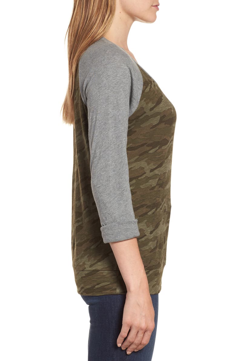 Caslon<sup>®</sup> Lightweight Colorblock Cotton Tee, Alternate, color,