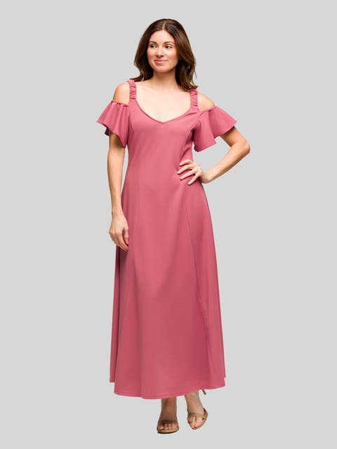 Sleeveless V-Neck Maxi Dress with Pocket Detail