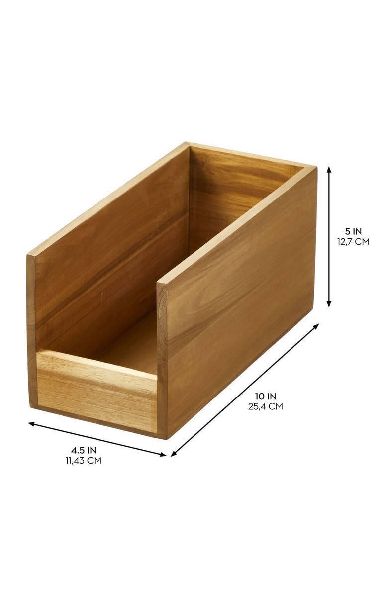 iDesign Acacia Wood Open-Front Pantry Bin for Kitchen Organization, Alternate, color, 