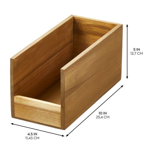 Idesign Acacia Wood Open-front Pantry Bin For Kitchen Organization