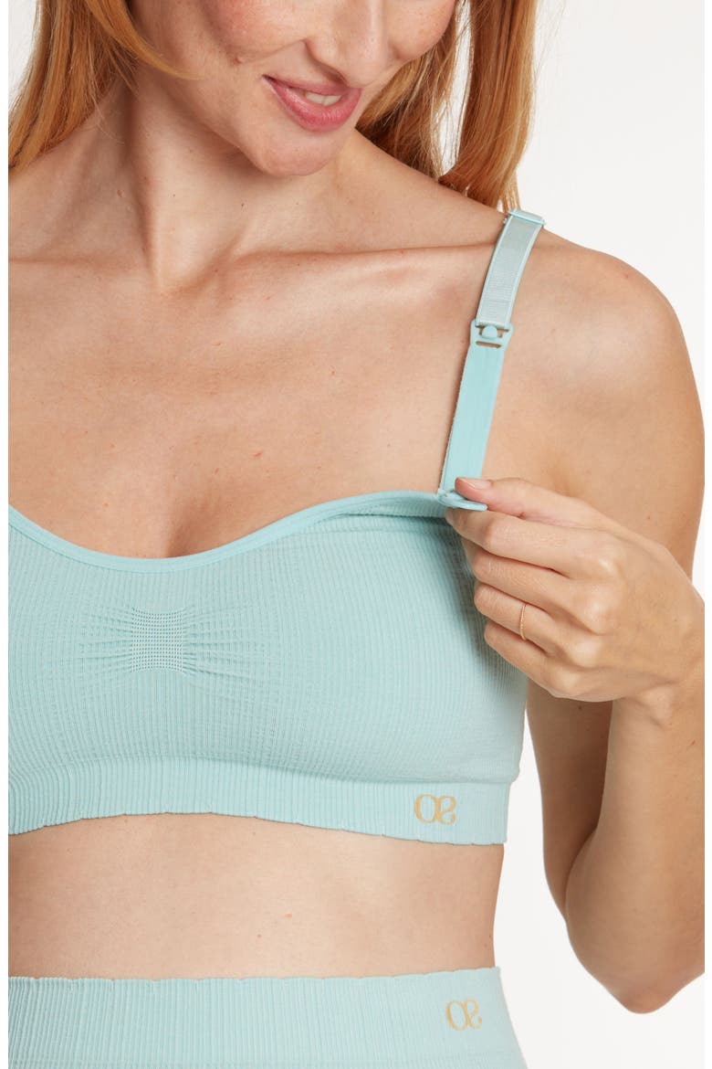 Zoé Seamless maternity and nursing bra, Alternate, color, TURQUOISE