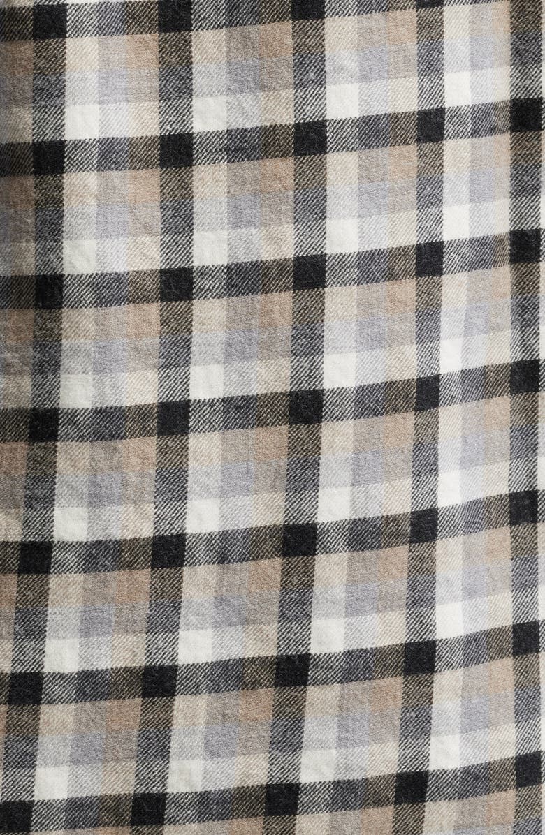 Peter Millar North Bay Check Cotton Button-Up Shirt, Alternate, color, Dark Sand