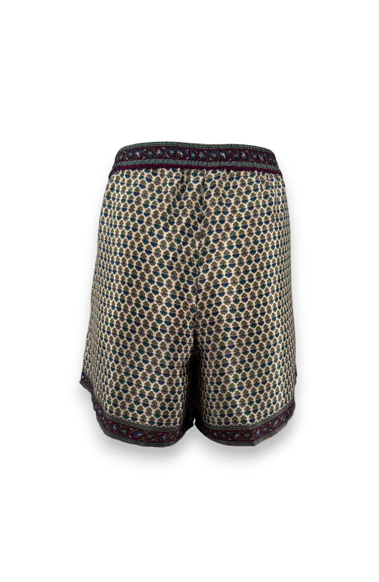 Monzlapur Embossed Botanical Crepe Shorts, Alternate, color, Forest Plum