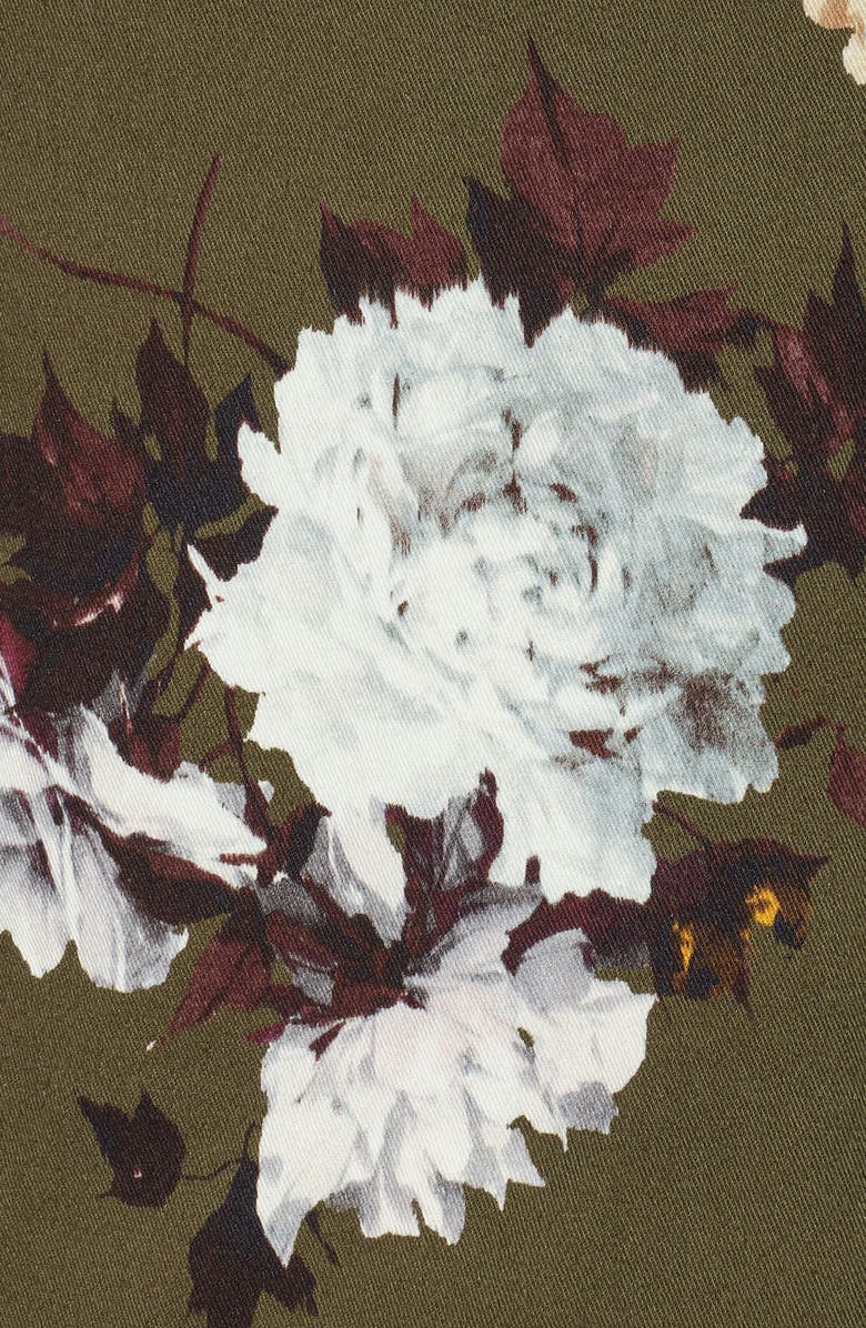 Erdem Mayra Sitwell Bloom Floral Print Stretch Cotton Midi Shirtdress, Alternate, color, 