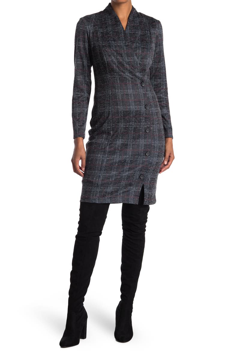 Connected Apparel Button Front Dress, Main, color,