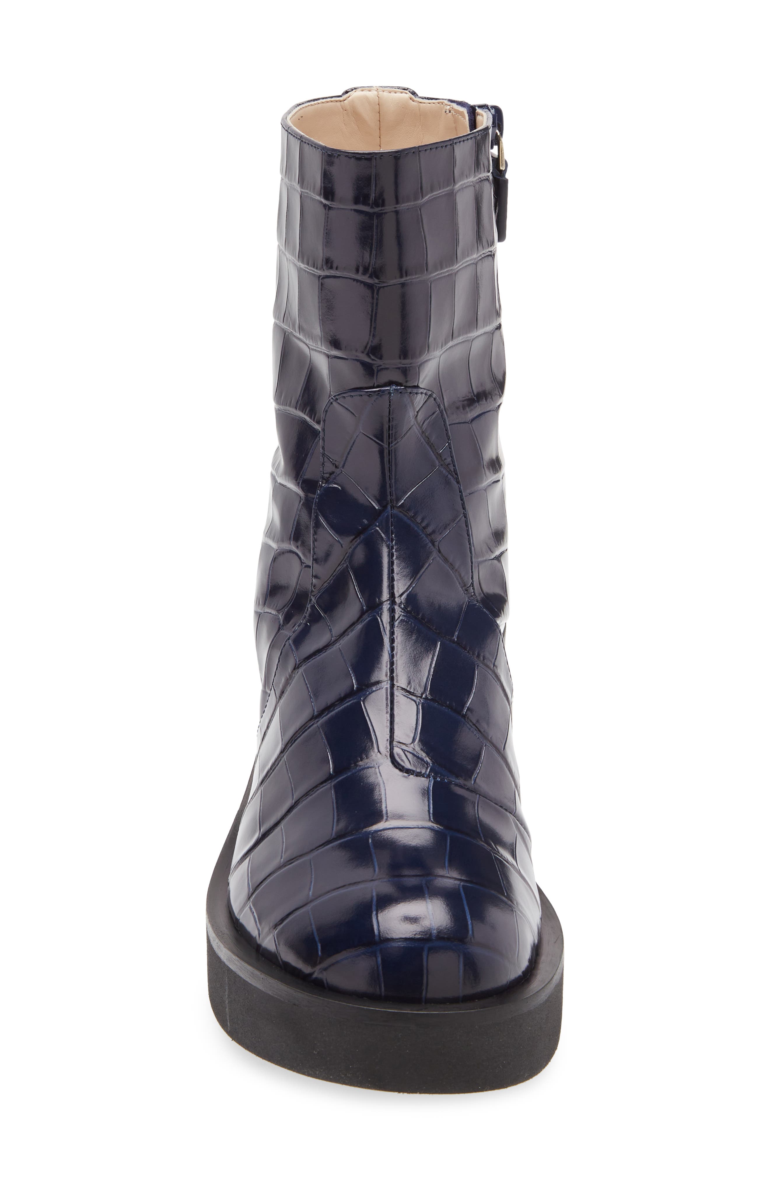 Gotham Croc Embossed Boot, Alternate, color, FRENCH BLUE