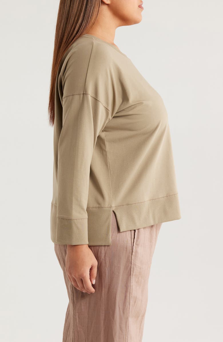Eileen Fisher Crewneck Organic Cotton Long Sleeve Shirt, Alternate, color,
