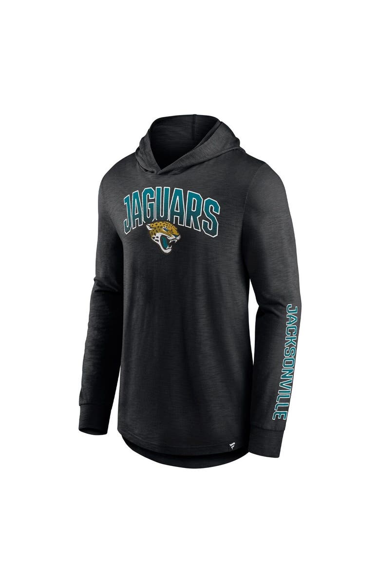 FANATICS Men's Fanatics Branded Black Jacksonville Jaguars Front Runner Long Sleeve Hooded T-Shirt, Alternate, color, 