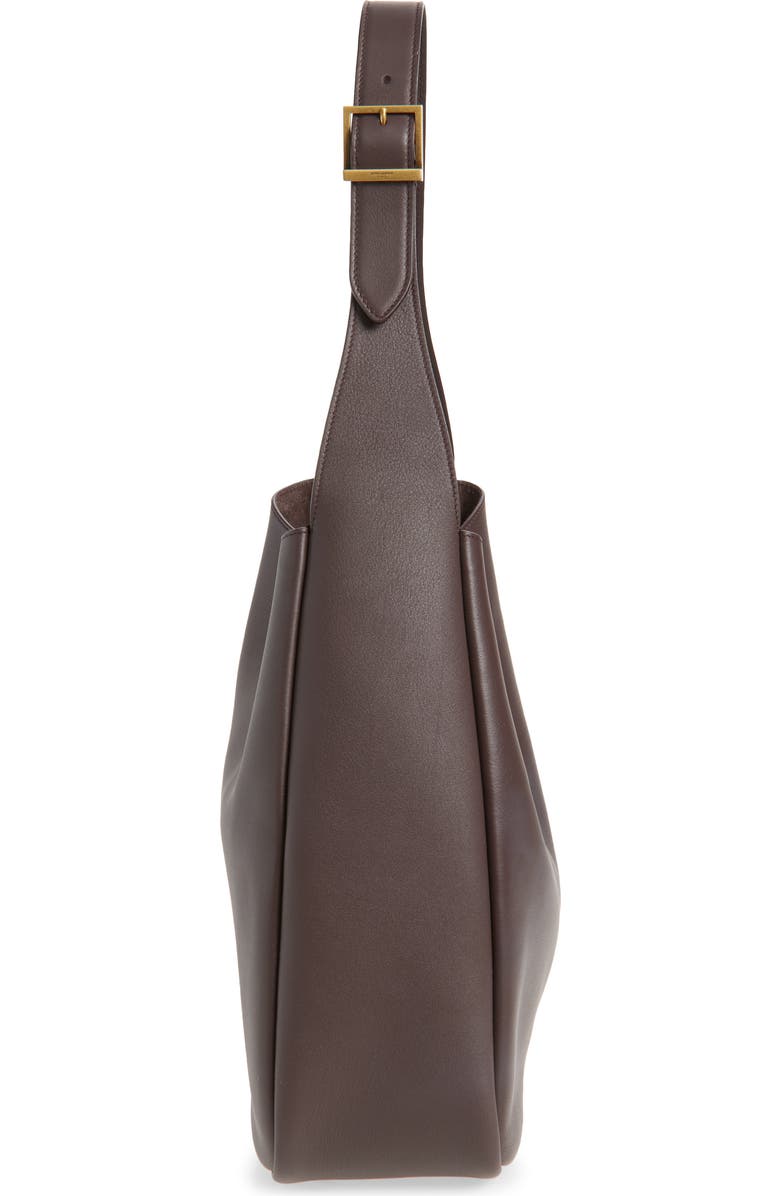 Saint Laurent Large Le 5 À 7 Leather Hobo Bag, Alternate, color, Raisin